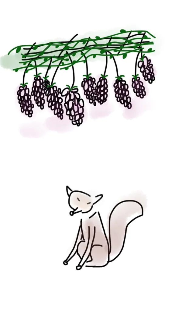 fox, grapes, vine