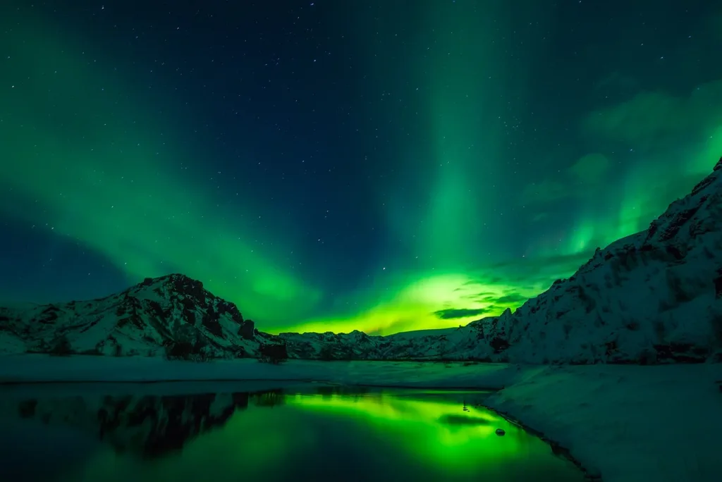 iceland, aurora borealis, night sky