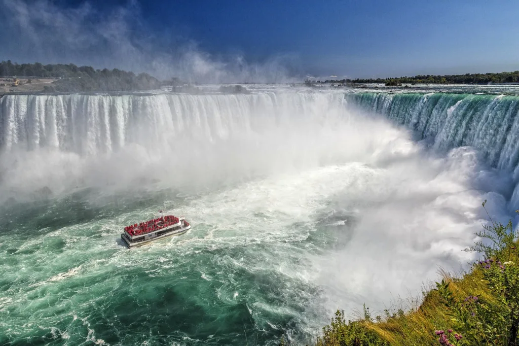 waterfall, boat, niagara falls