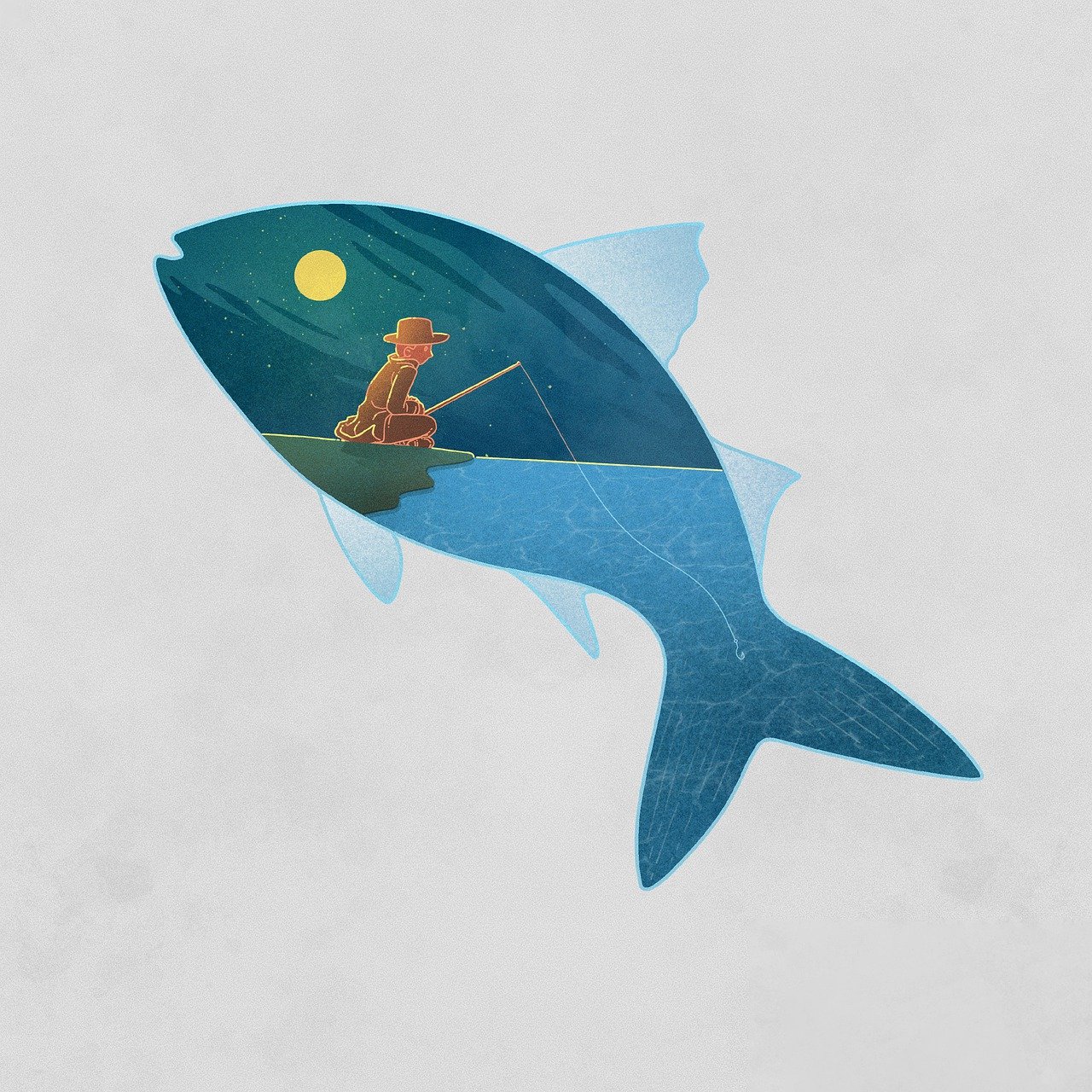 fish, moon, fishing