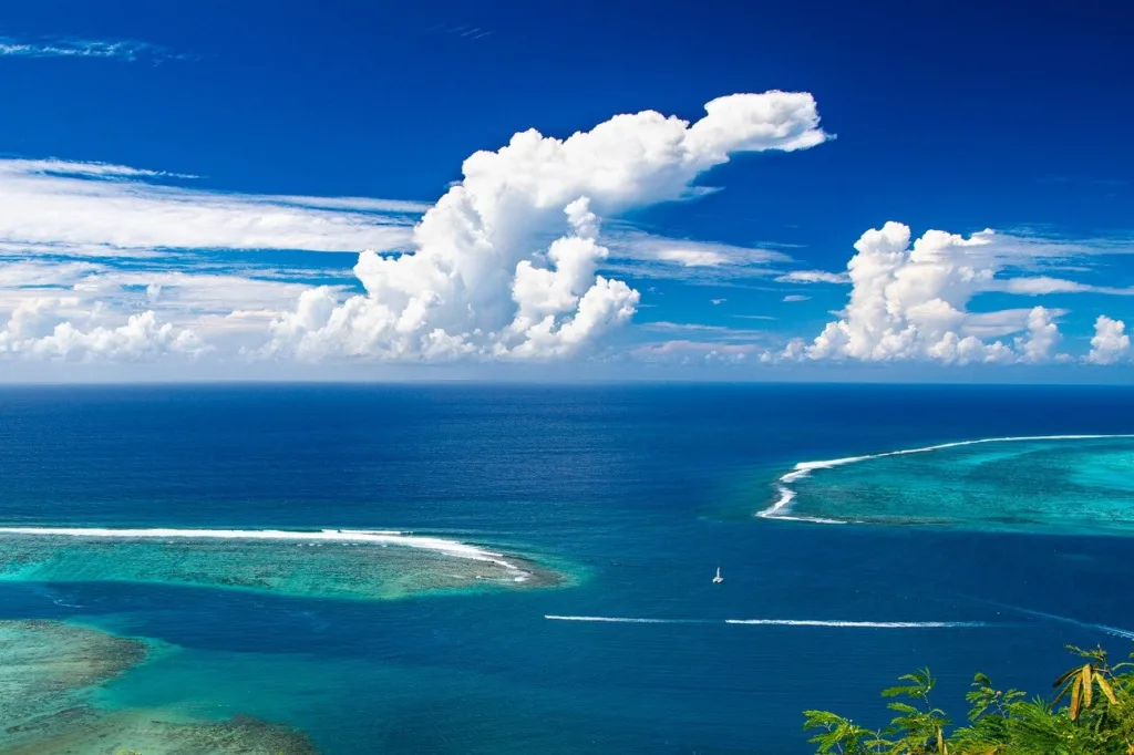 moorea, pacific ocean, clouds