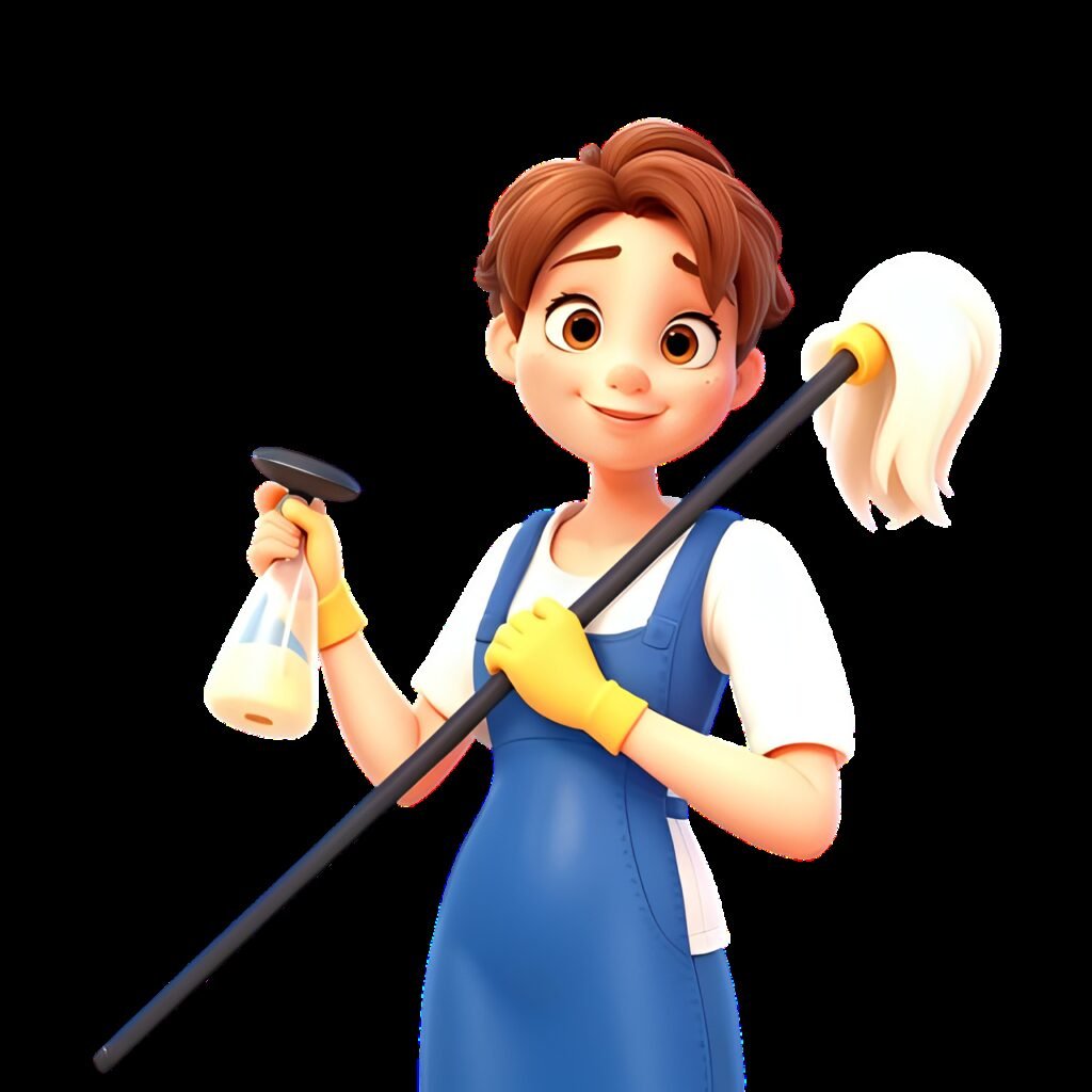 woman, cleaning, service