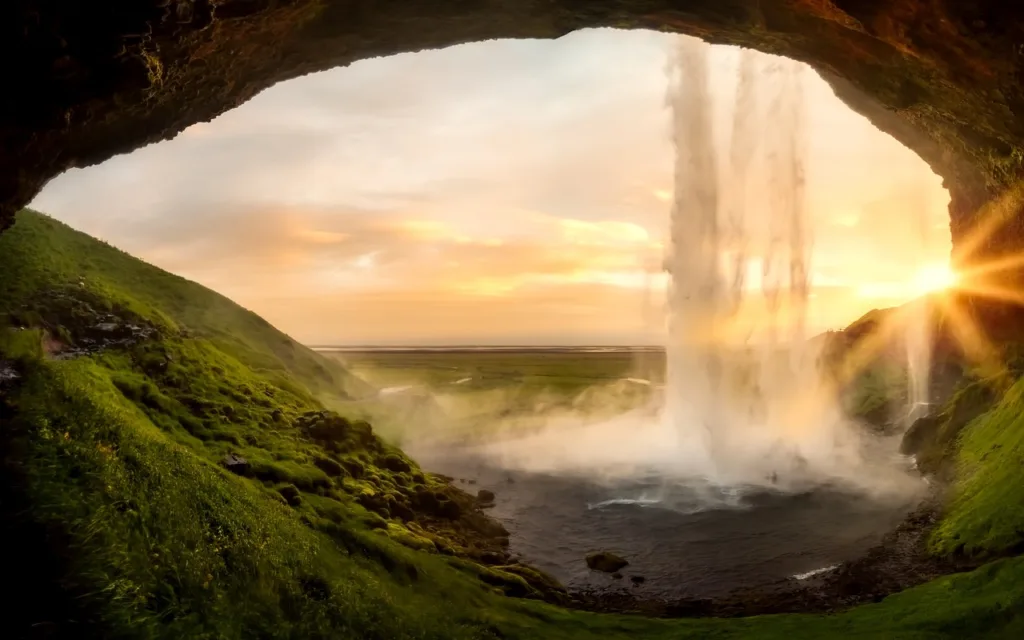 iceland, waterfall, seljalandsfoss