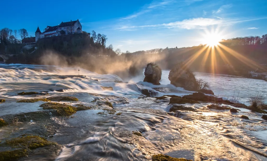 rhine falls, rhine, waterfall