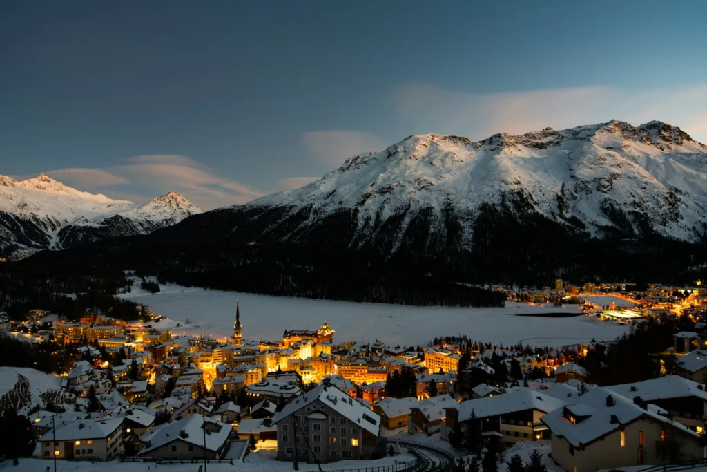 houses near snow field